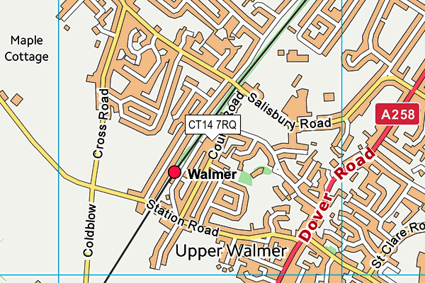 CT14 7RQ map - OS VectorMap District (Ordnance Survey)