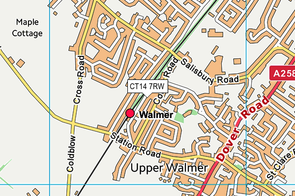 CT14 7RW map - OS VectorMap District (Ordnance Survey)