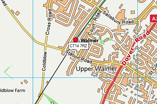 CT14 7RZ map - OS VectorMap District (Ordnance Survey)