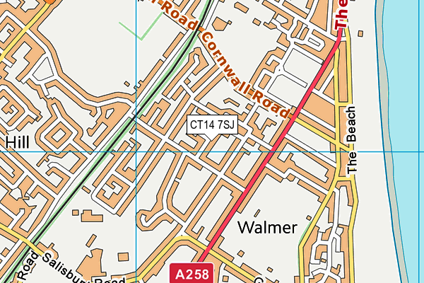 CT14 7SJ map - OS VectorMap District (Ordnance Survey)