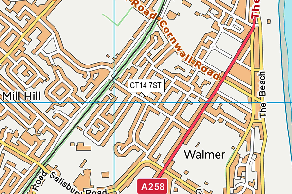 CT14 7ST map - OS VectorMap District (Ordnance Survey)