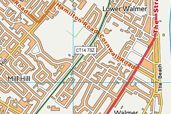 CT14 7SZ map - OS VectorMap District (Ordnance Survey)