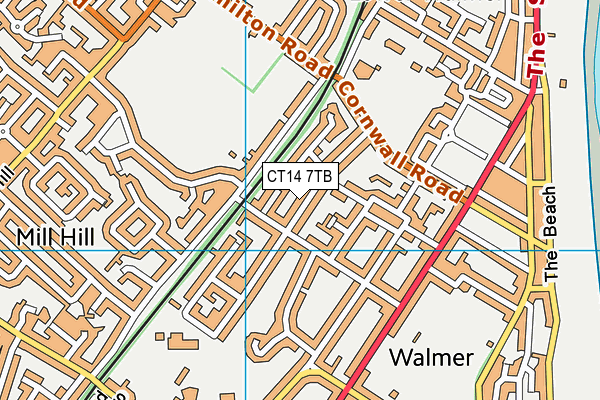 CT14 7TB map - OS VectorMap District (Ordnance Survey)