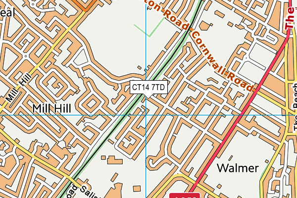 CT14 7TD map - OS VectorMap District (Ordnance Survey)