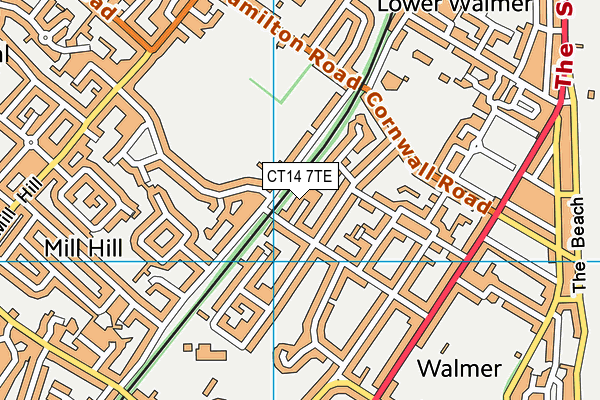 CT14 7TE map - OS VectorMap District (Ordnance Survey)