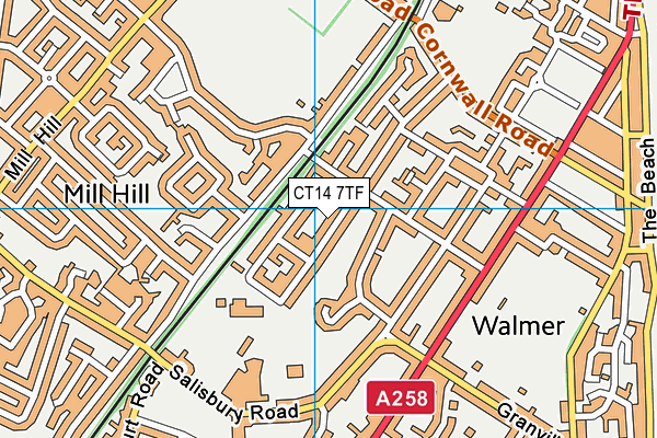 CT14 7TF map - OS VectorMap District (Ordnance Survey)