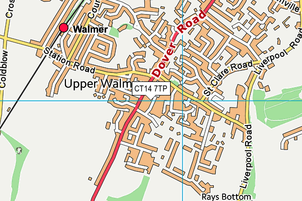 CT14 7TP map - OS VectorMap District (Ordnance Survey)