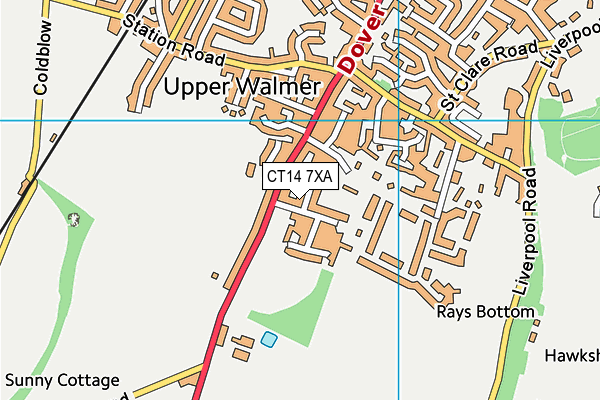 CT14 7XA map - OS VectorMap District (Ordnance Survey)