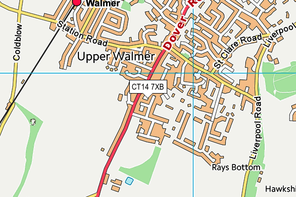 CT14 7XB map - OS VectorMap District (Ordnance Survey)