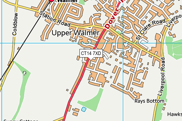 CT14 7XD map - OS VectorMap District (Ordnance Survey)