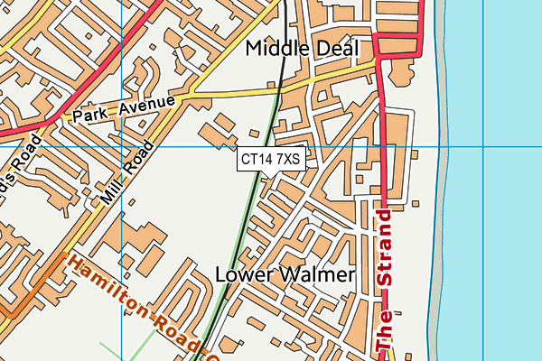 CT14 7XS map - OS VectorMap District (Ordnance Survey)