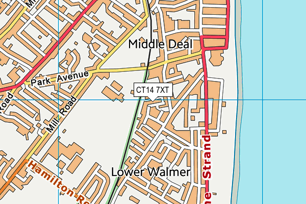 CT14 7XT map - OS VectorMap District (Ordnance Survey)