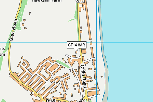 CT14 8AR map - OS VectorMap District (Ordnance Survey)