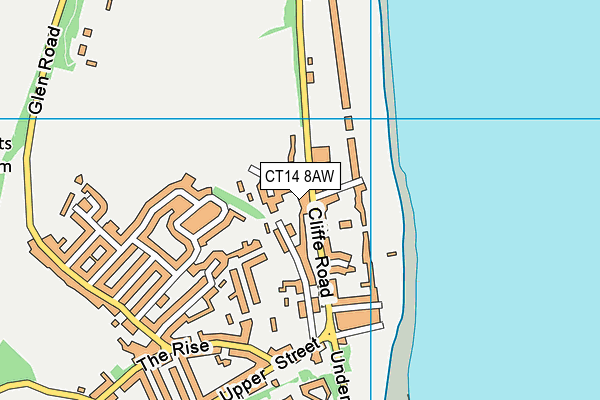 CT14 8AW map - OS VectorMap District (Ordnance Survey)