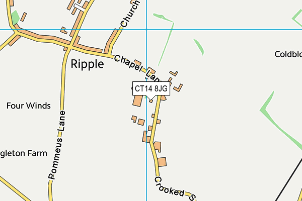 Ripplevale School map (CT14 8JG) - OS VectorMap District (Ordnance Survey)