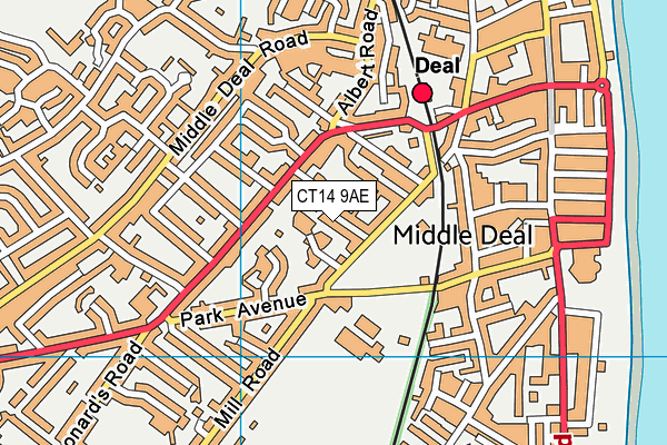 CT14 9AE map - OS VectorMap District (Ordnance Survey)