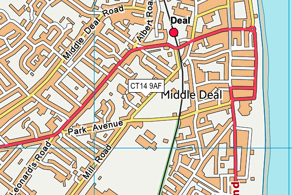 CT14 9AF map - OS VectorMap District (Ordnance Survey)