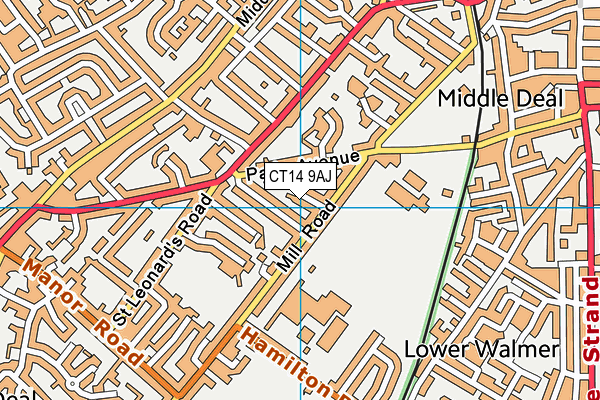 CT14 9AJ map - OS VectorMap District (Ordnance Survey)