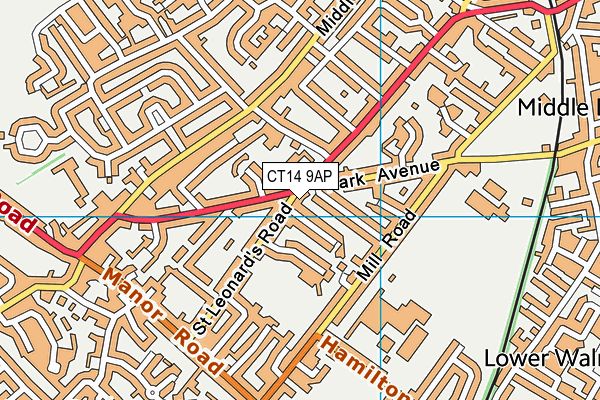 CT14 9AP map - OS VectorMap District (Ordnance Survey)