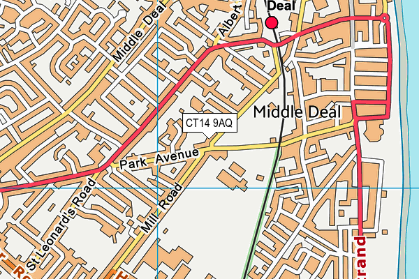 CT14 9AQ map - OS VectorMap District (Ordnance Survey)