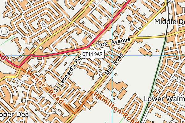 CT14 9AR map - OS VectorMap District (Ordnance Survey)