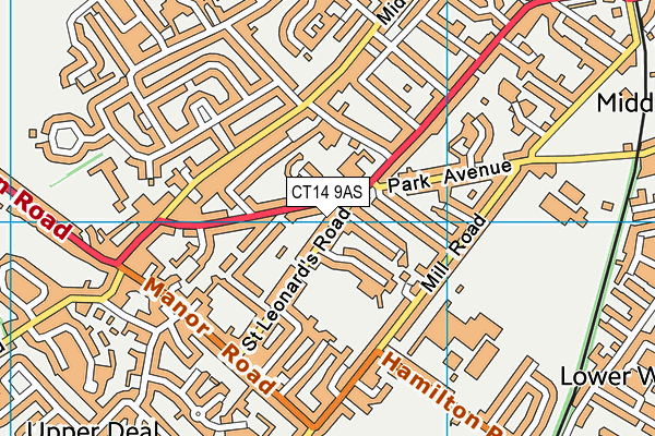 CT14 9AS map - OS VectorMap District (Ordnance Survey)