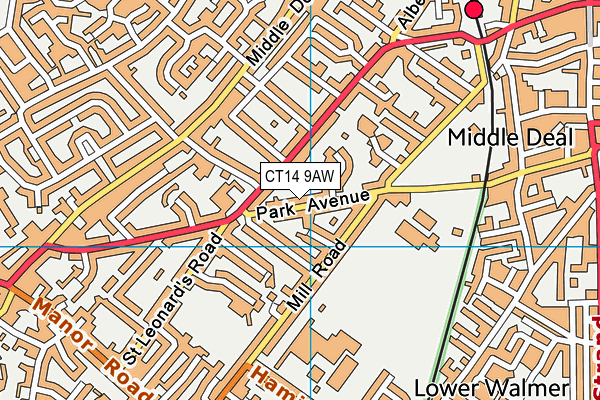 CT14 9AW map - OS VectorMap District (Ordnance Survey)