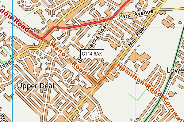 CT14 9AX map - OS VectorMap District (Ordnance Survey)