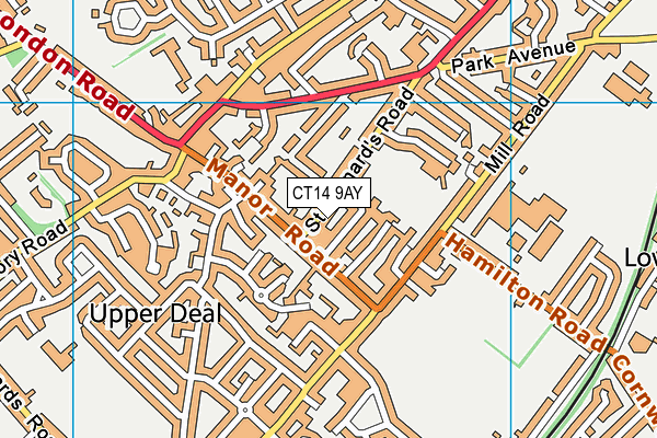 CT14 9AY map - OS VectorMap District (Ordnance Survey)