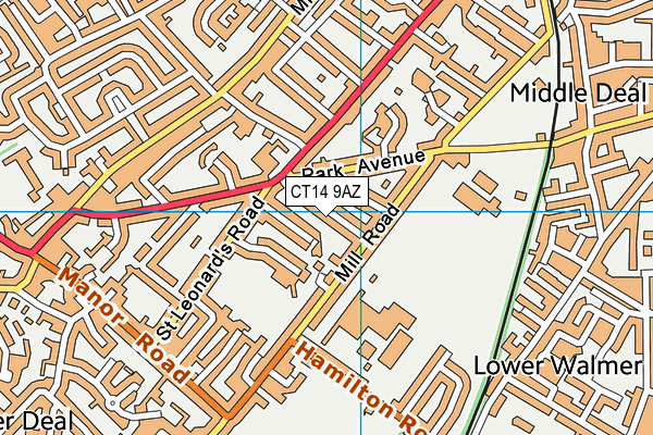 CT14 9AZ map - OS VectorMap District (Ordnance Survey)