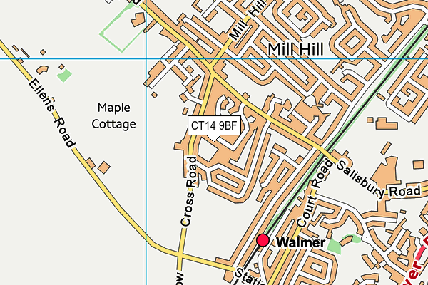 CT14 9BF map - OS VectorMap District (Ordnance Survey)