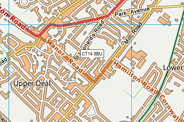 CT14 9BU map - OS VectorMap District (Ordnance Survey)