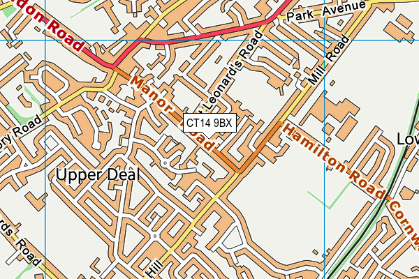 CT14 9BX map - OS VectorMap District (Ordnance Survey)