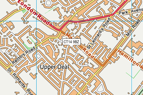CT14 9BZ map - OS VectorMap District (Ordnance Survey)