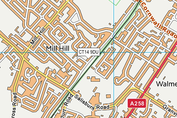CT14 9DU map - OS VectorMap District (Ordnance Survey)