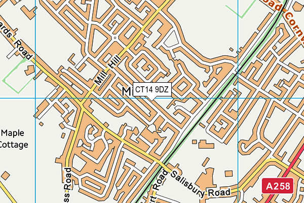 CT14 9DZ map - OS VectorMap District (Ordnance Survey)