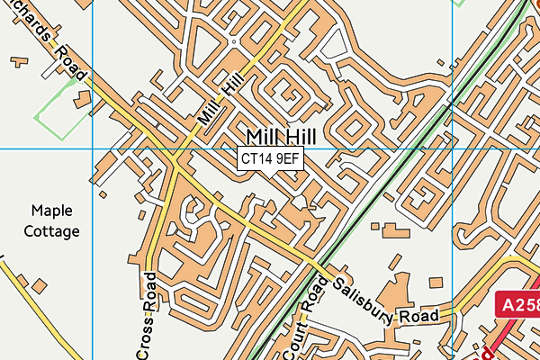 CT14 9EF map - OS VectorMap District (Ordnance Survey)