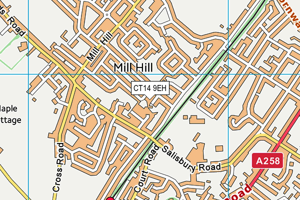 CT14 9EH map - OS VectorMap District (Ordnance Survey)