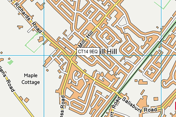 CT14 9EQ map - OS VectorMap District (Ordnance Survey)