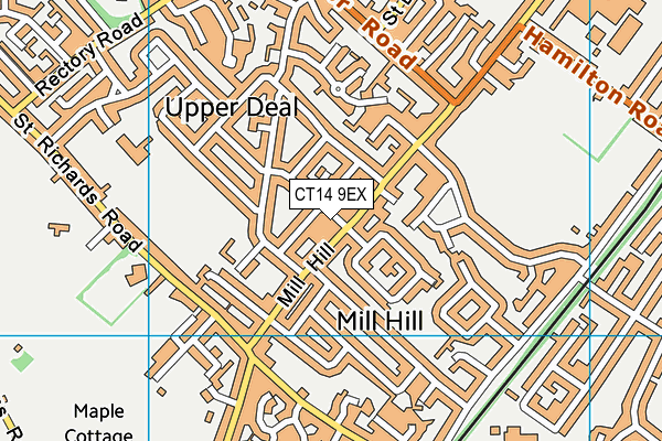 CT14 9EX map - OS VectorMap District (Ordnance Survey)