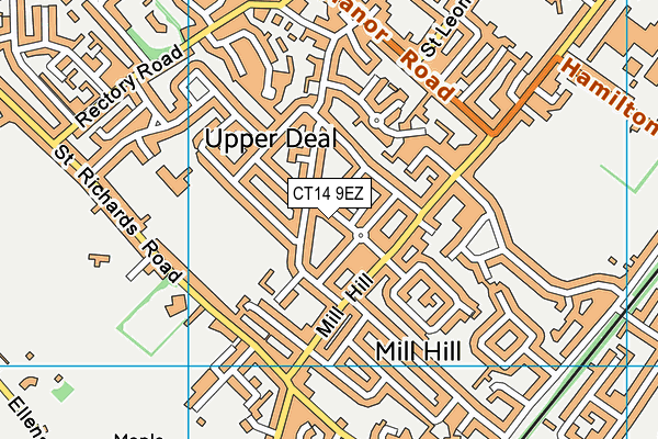 CT14 9EZ map - OS VectorMap District (Ordnance Survey)