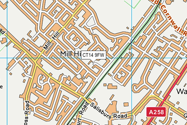 CT14 9FW map - OS VectorMap District (Ordnance Survey)