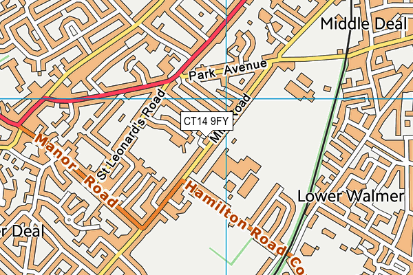 CT14 9FY map - OS VectorMap District (Ordnance Survey)