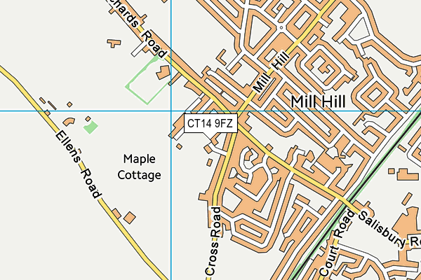 CT14 9FZ map - OS VectorMap District (Ordnance Survey)