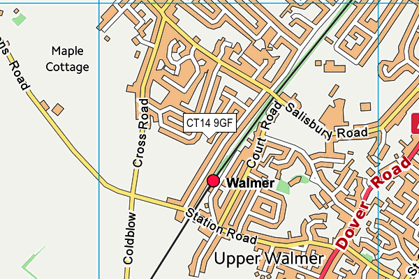 CT14 9GF map - OS VectorMap District (Ordnance Survey)