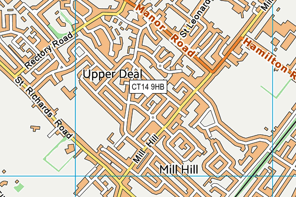 CT14 9HB map - OS VectorMap District (Ordnance Survey)