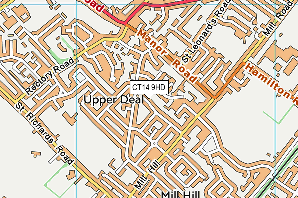 CT14 9HD map - OS VectorMap District (Ordnance Survey)