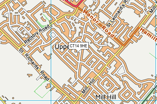 CT14 9HE map - OS VectorMap District (Ordnance Survey)