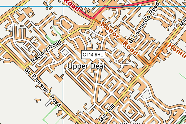 CT14 9HL map - OS VectorMap District (Ordnance Survey)