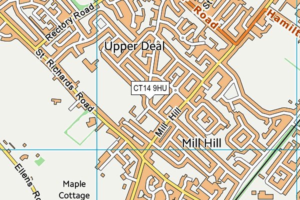 CT14 9HU map - OS VectorMap District (Ordnance Survey)
